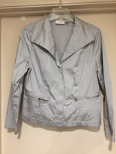 Chico's Size 2 Carlynn Metallic Silver Gray Jacket EUC