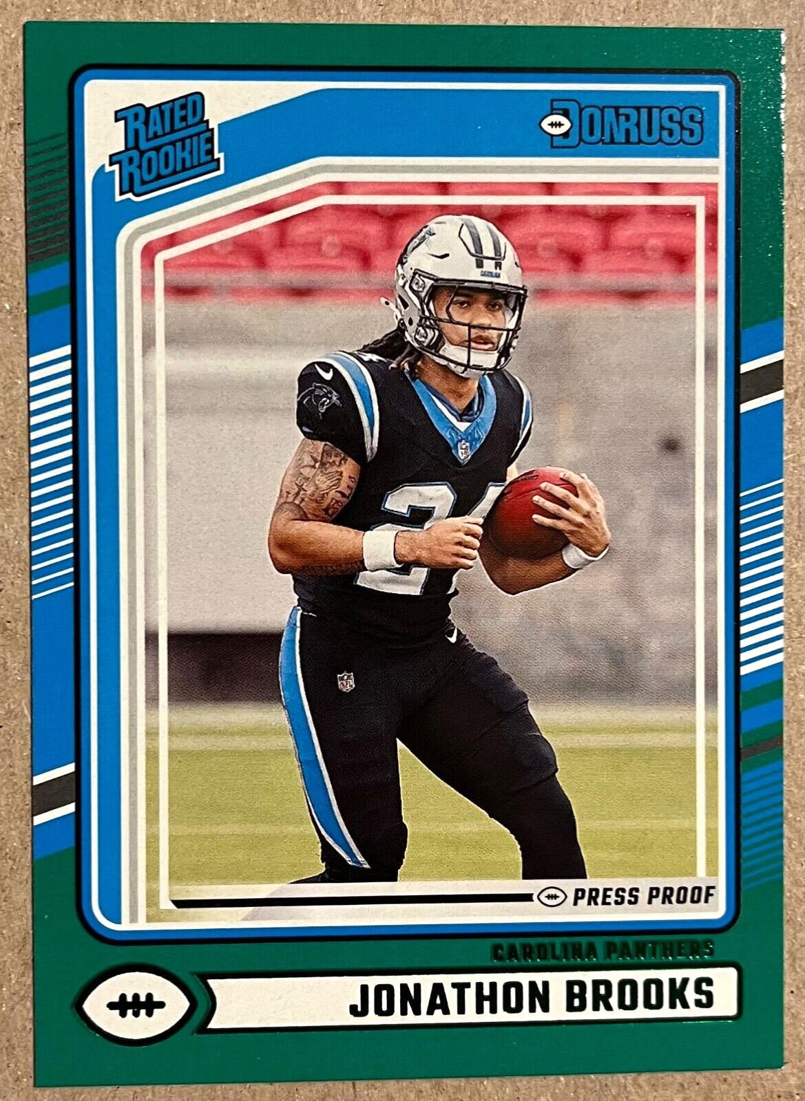 2024 Panini Donruss #354 Jonathon Brooks Rated Rookie Green Press Proof