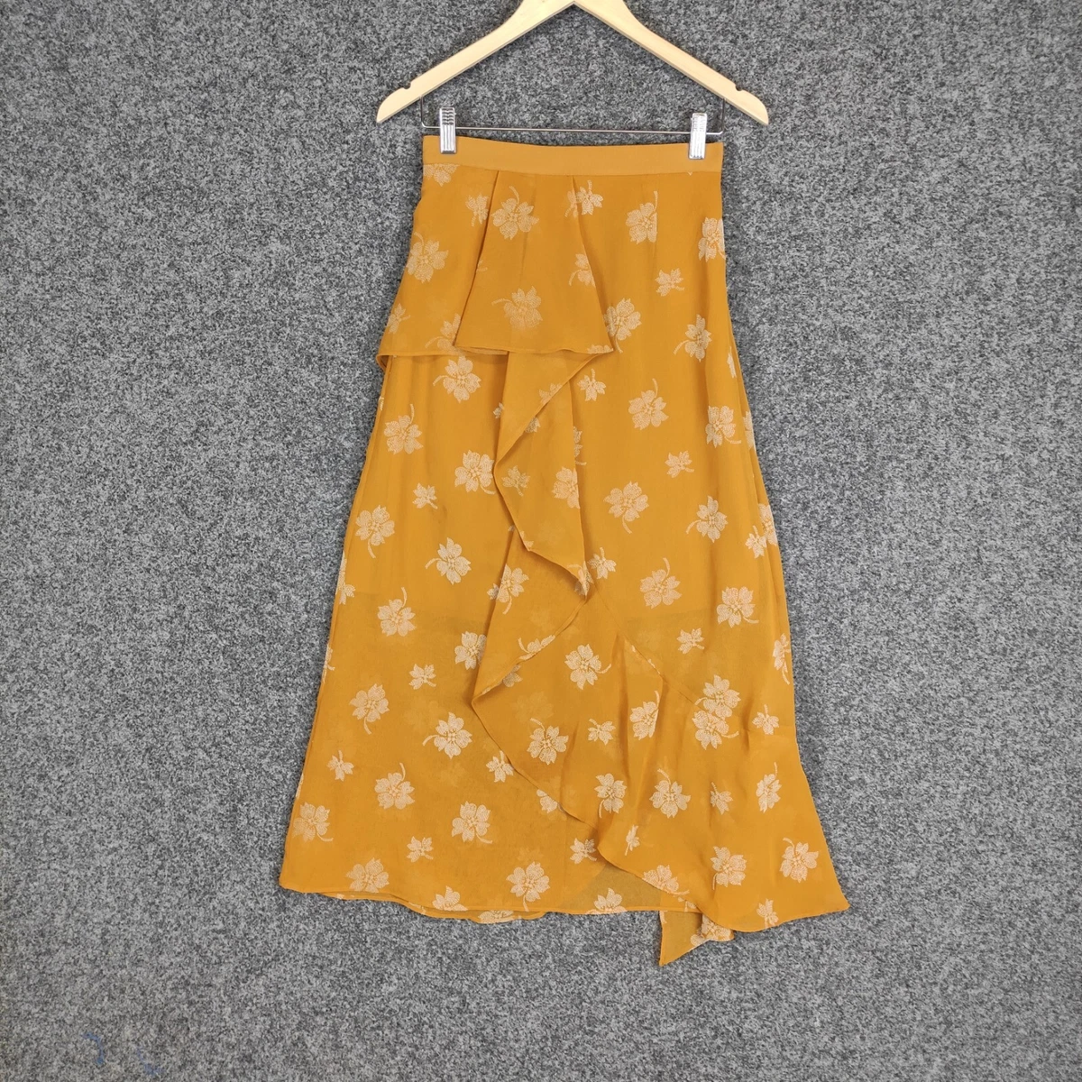 Sheer floral top skirt yellow