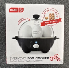 NEW Dash 3-in-1 Everyday 7-Egg Cooker with Omelet Maker and Poaching - Black