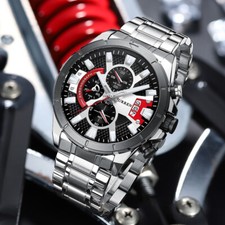 CURREN Men Watches Stainless Steel Wristwatch Chronograph Male Luminous Watch