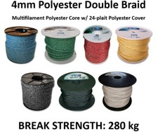 Australian Made 4mm Polyester Rope PER METRE Halyard Sheet Boat Sailing Line