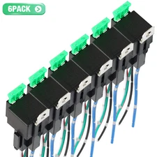 12V Fuse Switch Relay 6 Pack Harness Set 5 Pin Relays 16 AWG SPST Electrical
