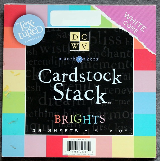 DCWV Brights Cardstock Stack 8x8" Paper Pad, 58 sheets eBay