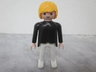 Playmobil Figure Vintage Man w/ Long Blonde Hair - Black & White Clothes