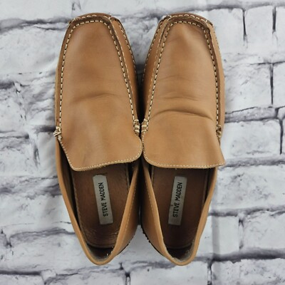 STEVE MADDEN P-NEVELL Mens 9 Slip On Tan Leather Driving  display picture 3