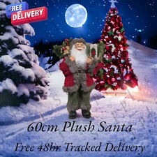 Image of Large 60cm Christmas Santa Figure Standing Decorative Festive Statue Ornament