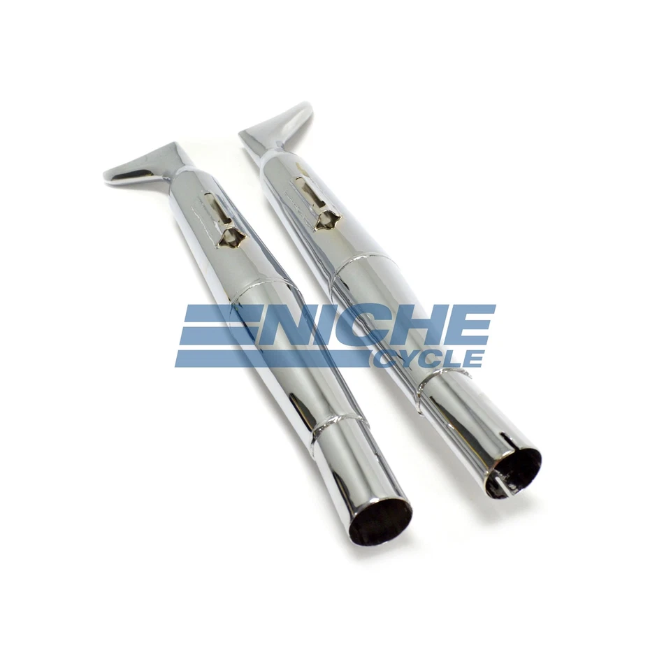 Silenciadores escape moto guzzi 84-99 rendimiento cola de pez cromados Foto 3 de 4