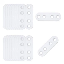 White Straight Brackets Iron Flat Bracket Mending Plate Furniture Brace 2.16x0.7