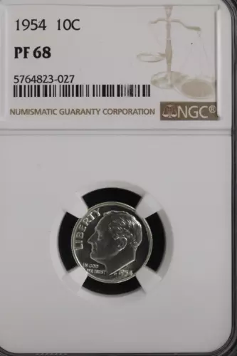 1954 PROOF ROOSEVELT DIME 10C NGC CERTIFIED PF 68!!