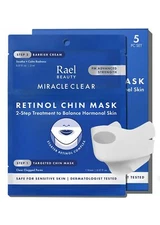Rael Miracle Clear Retinol Chin Mask with Barrier Cream, Face Masks (5-Pack Set)
