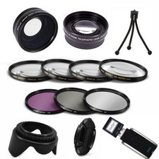 HD FILTER KIT WIDE ANGLE LENS TELEPHOTO ZOOM BONUS FOR CANON EOS REBEL T3 T3I