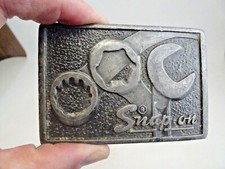 Vintage Snap-On Belt Buckle Silver Metal Wrenches 347 Wyoming Studio Art USA