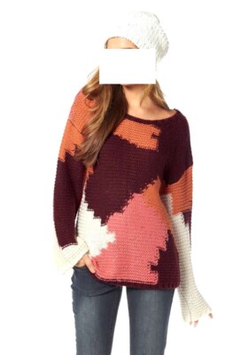 Damen  Patch-Pullover, bunt    AJC Große 36/38 NEU