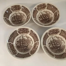 Staffordshire England Fair Winds Old China Dessert Fruit Bowls (4)