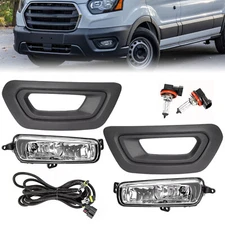 For Ford Transit 2020-2024 Left & Right Fog Lights W/Bezels Covers+Bulbs+Wiring