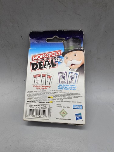 Monopoly Deal Card Game, Playing Card Game for 2-5 Players Hasbro Board Games - Picture 2 of 2