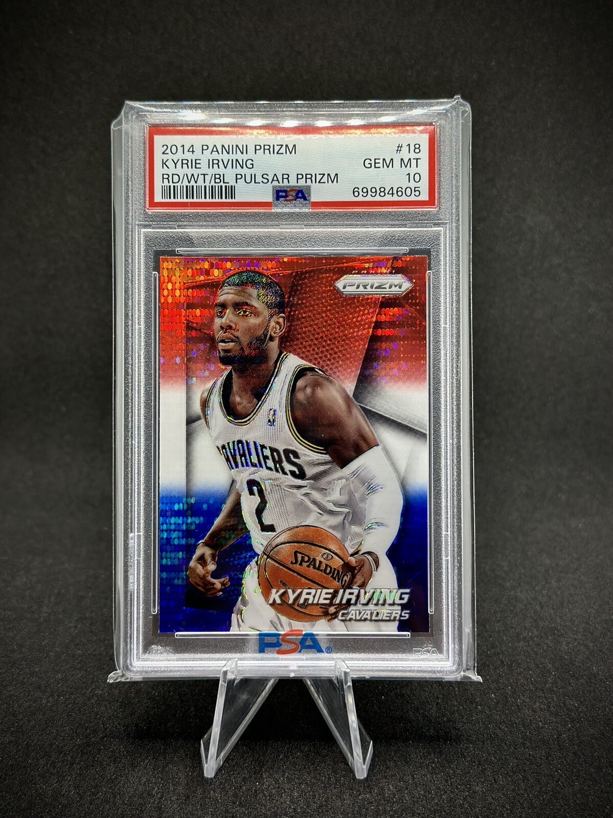 Kyrie Irving 2014-15 Panini Prizm Red White Blue Pulsar SP PSA 10 Cavaliers