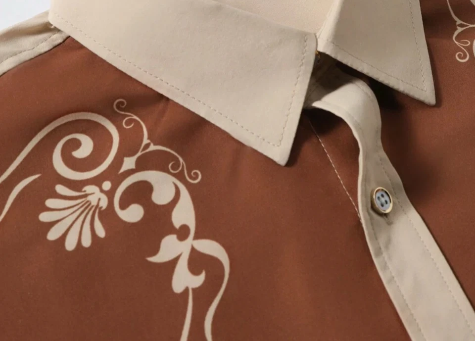 Camisa Vaquera Ranchera de Hombre de Vestir Elegantes Casuales Manga Corta Foto 4 de 4