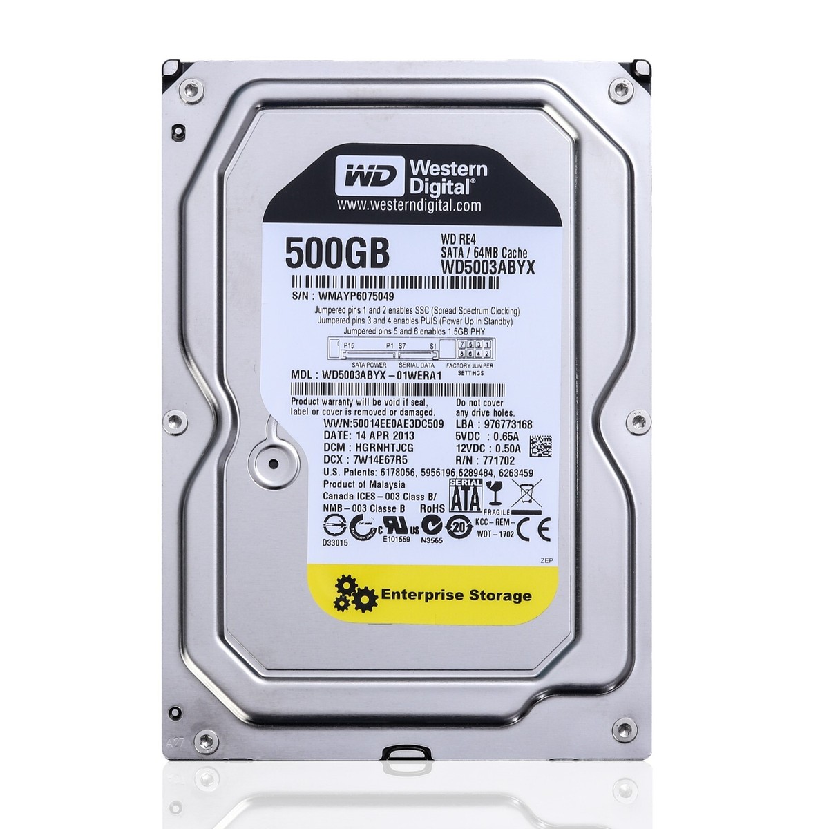 Western Digital 500GB WD5003ABYX RE4 Enterprise 64MB 3.5