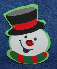 Smiling Jeweled Snowman, Foam Refrigerator Magnet, Made in the USA