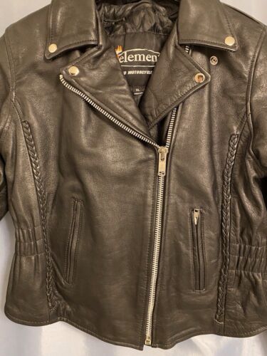 Xelement Womens Motorcycle Gear Leather Jacket Sz XL BLACK Zip Lined Braided NEW - Picture 6 of 16