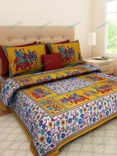 Modern Desginer Printed Cotton Double Bed Sheet With 2 Pillow Cover