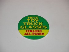 HESS GLASSES BUTTON 3" DIAMETER MINT