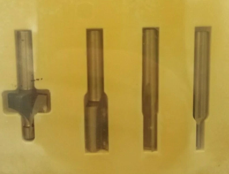 Vintage NOS Black Decker 1 4 shank Router Bit set of 4 pieces