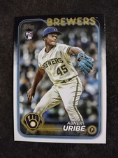 2024 Topps Series 1 Abner Uribe RC Rookie #310 Milwaukee Brewers Baseball Card. rookie card picture
