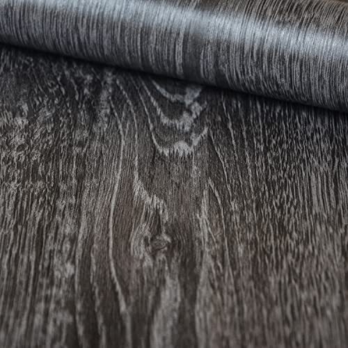 Black Gray Wood Grain Contact Paper for Desk Wood Wallpaper