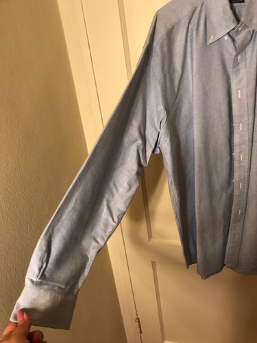 Ralph Lauren Golf Large Men Shirt Collared Chambray Cotton Long Sleeve Logo - Picture 4 of 8