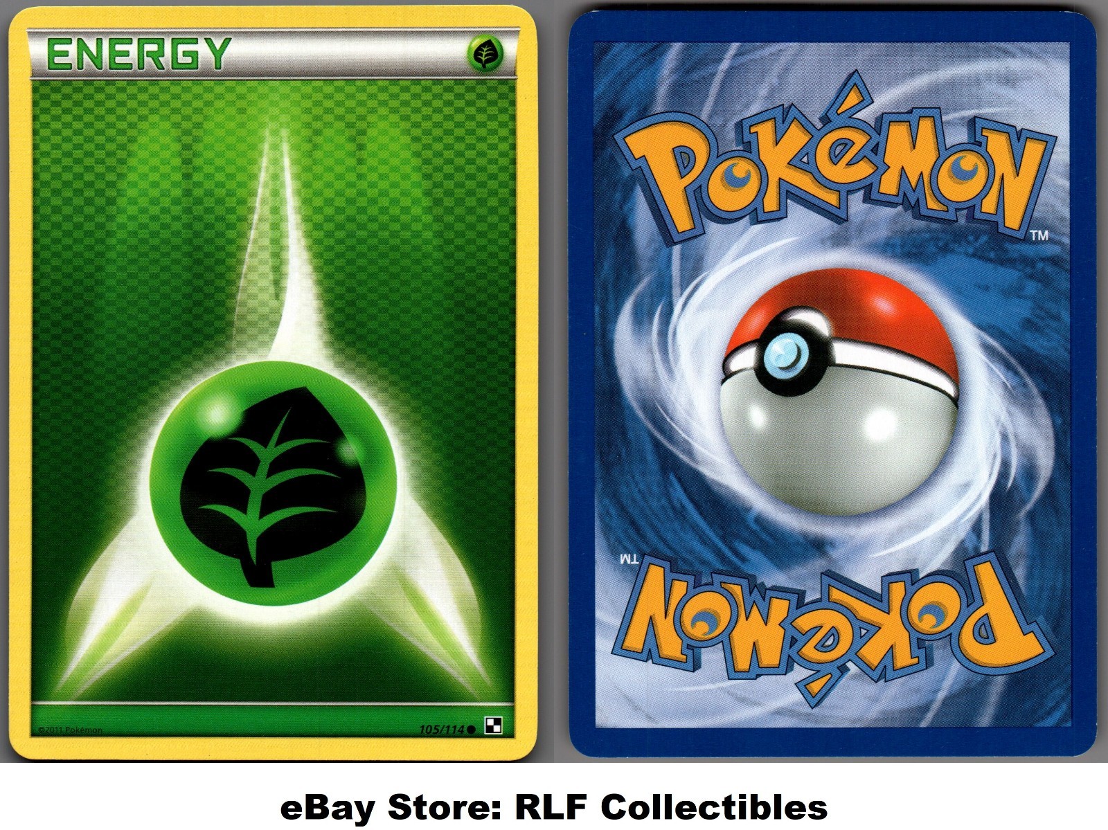 2011 Pokemon, Black & White Base, #105/114 Grass Energy, Common