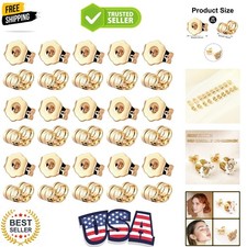 30Pcs/15 Pairs Earring Backs for Studs Locking, 14K Gold Earring Back Replace...