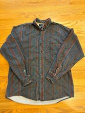 Vintage 90s Bon Homme Paisley Shirt Mens LT Large Tall USA Made Cotton Button Do