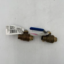 NEW!! 2 Pack Everbilt Lead Free Brass Ball Valve 1/2" w/ Waste Valve 119-4-12-EB