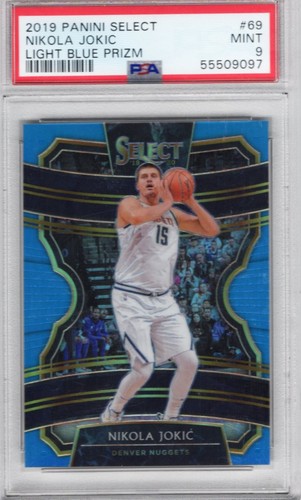 2019 Select, Nikola Jokic, Light Blue Prizm, #'d/299, *PSA Mint 9*