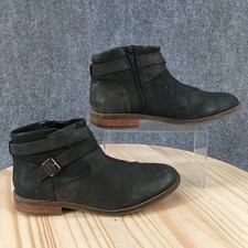 Clarks Boots Womens 10 M Camzin Dime Casual Side Zip Ankle Bootie Black Leather