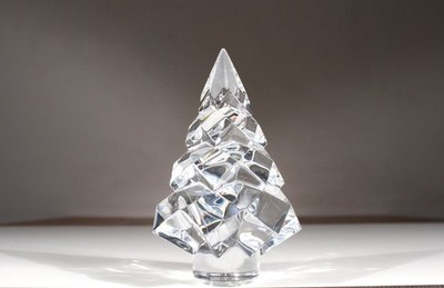 Baccarat Glas Tannenbaum Weihnachtsbaum Kristall 14cm Frankreich 20. Jh.