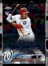 2018 TOPPS CHROME ROOKIE AUTO ADRIAN SANCHEZ NATIONALS