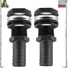 2Pcs 40mm Water Butt Connector Kit, Waterbutt Hose with Black