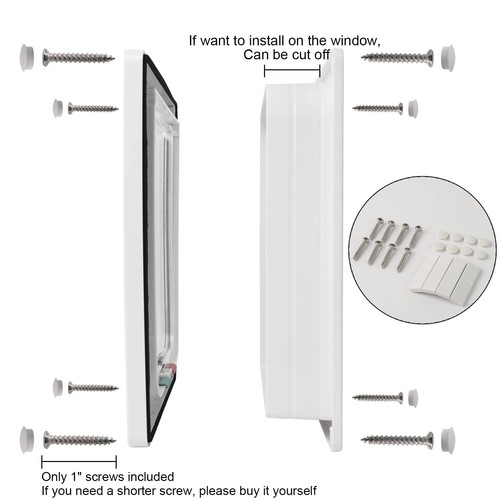 Puerta con solapa para gatos 4 vías de bloqueo resistente a la intemperie puertas para mascotas para interior exterior corredera... - Imagen 3 de 5