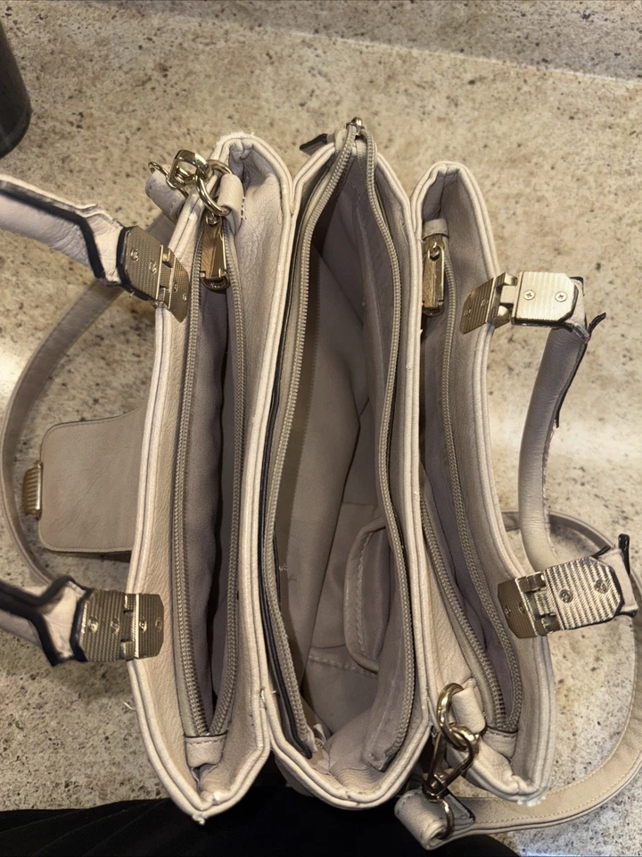 Dasein Women's Handbags Leather Satchel Tote Shoulder Bag Medium Purse Brown  - Image 4 of 4