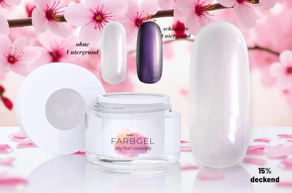 Jolifin UV LED Farbgel Jelly Pearl cinderella Glas Look Perlmutt Rosa Mode 2025 - Bild 2 von 4