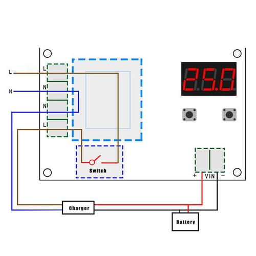 Scheda Controllo Alimentazione Caricabatterie 12V con Voltmetro DC e Rel?? per B - Afbeelding 14 van 43