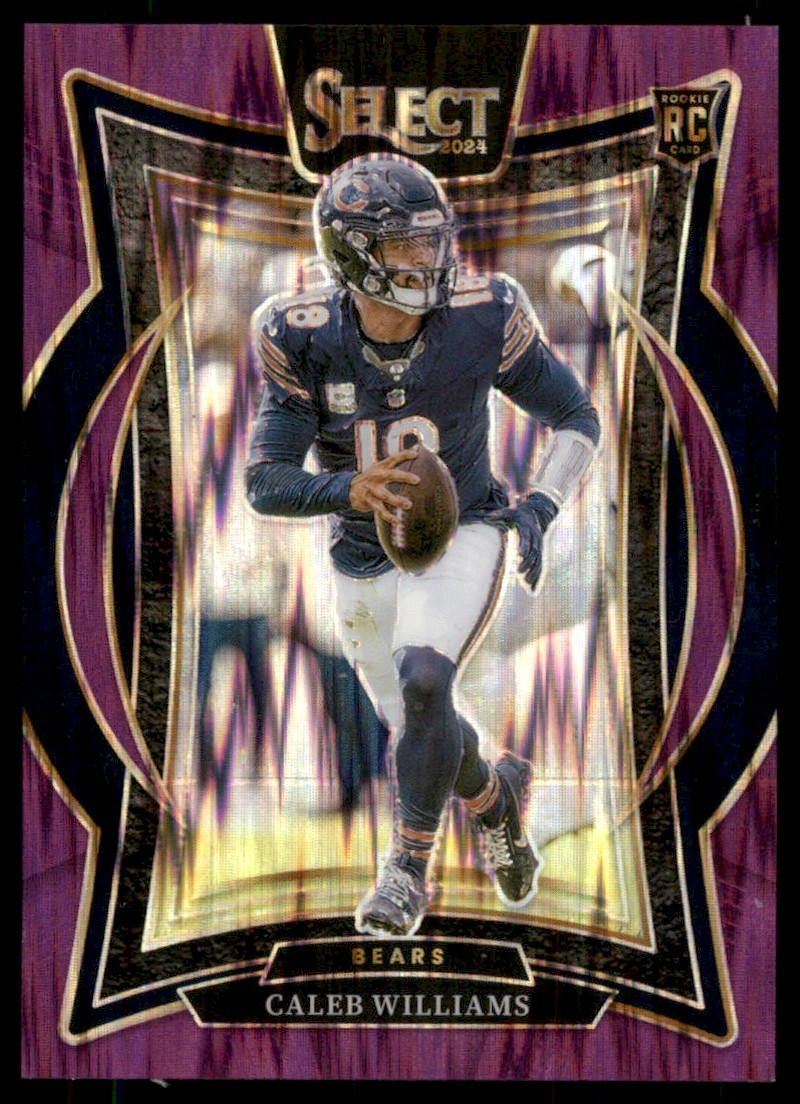 2024 Panini Select Purple Prizm Shock #25 Caleb Williams RC 198/360 Chicago