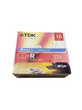 TDK CD-R 52x 80min 700MB 10 Pack Printable White Recordable Discs New Sealed