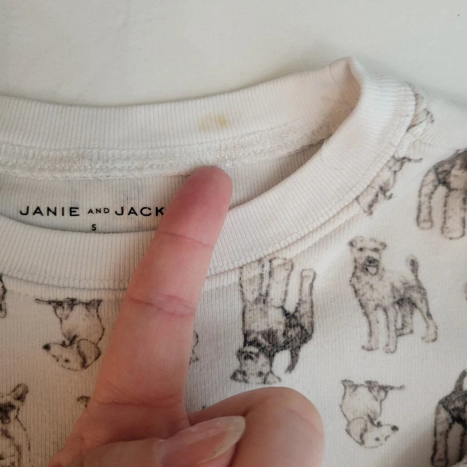 Janie and Jack Niños Pijama PJ Lote Talla 5 Pantalones Camisas Animales Cachorros Manga Larga Foto 2 de 4