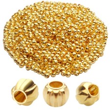 Aylifu 1000pcs 3mm Golden Metal Round Spacer Beads, Loose Beads for DIY Craft...