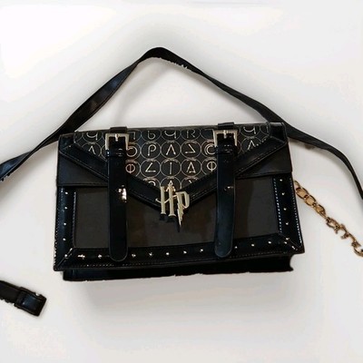 Harry Potter Schwarz Gold Hogwarts Zauber Messenger Bag Umhängetasche Zauberer Magie